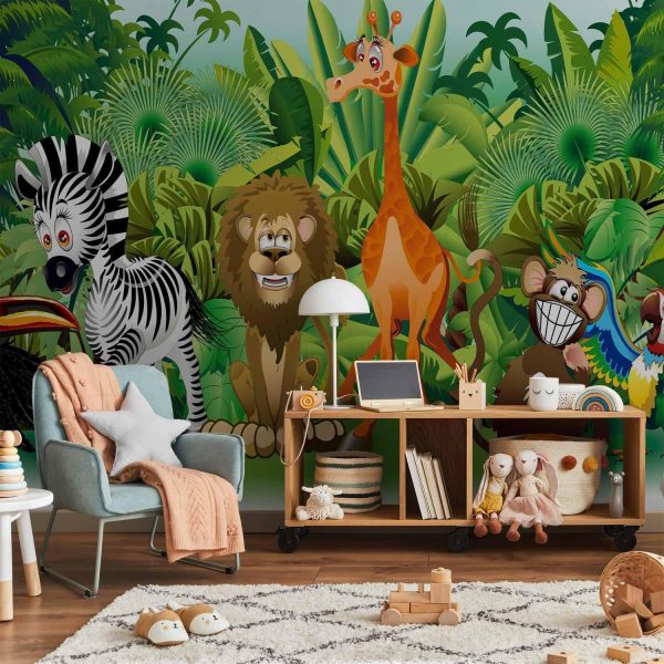 Wall Mural Wallpaper - Jungle Animals