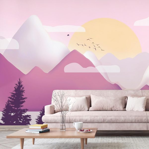 Wall Mural Wallpaper - Landscape at Sunset - Third Variant - Image 3
