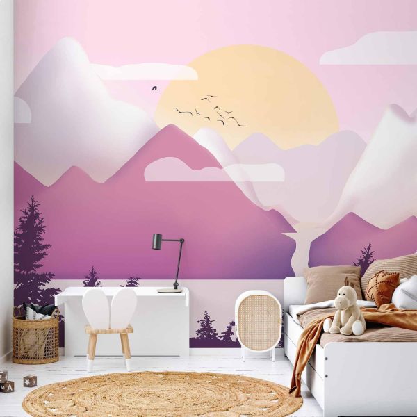 Wall Mural Wallpaper - Landscape at Sunset - Third Variant