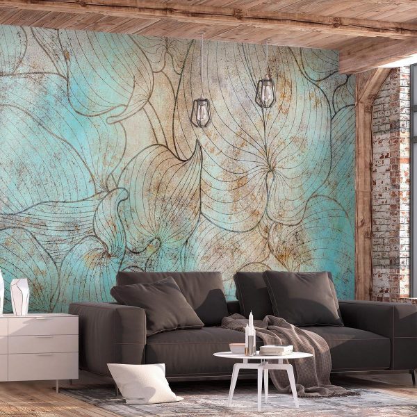 Wall Mural - Leaves in Blue