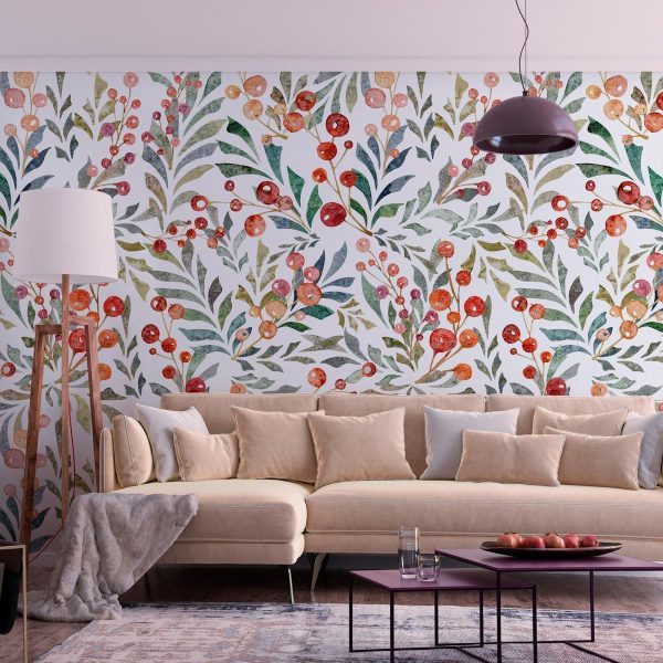 Wall Mural - Leaves of Red Berries