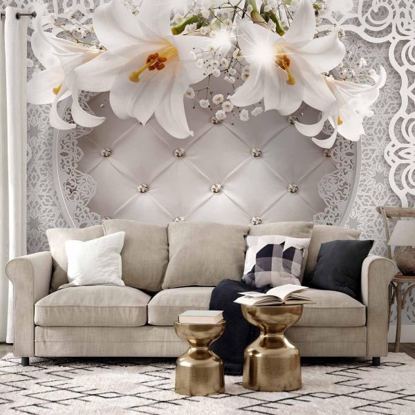 Wall Mural - Lilies and Quilted Background
