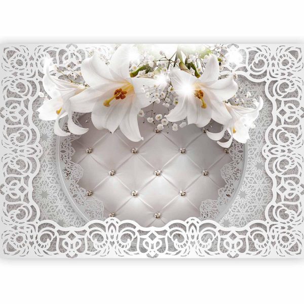 Wall Mural - Lilies and Quilted Background