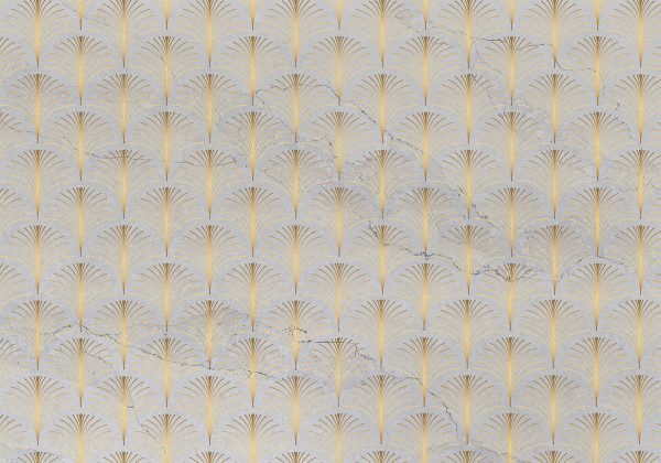 Wall Mural Wallpaper - Linear Pattern With Gold - Image 6