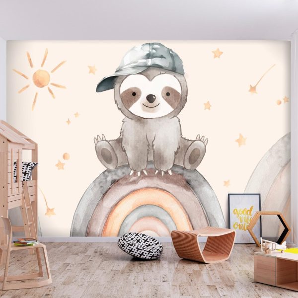 Wall Mural Wallpaper - Little Sloth Among Stars and Rainbows - Image 3