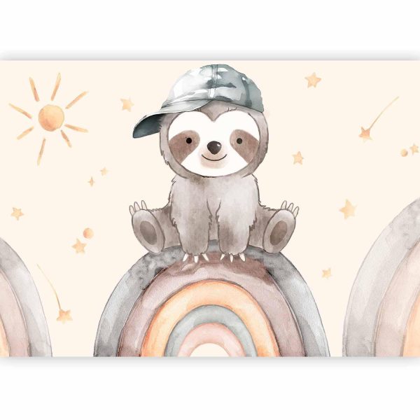 Wall Mural Wallpaper - Little Sloth Among Stars and Rainbows - Image 5