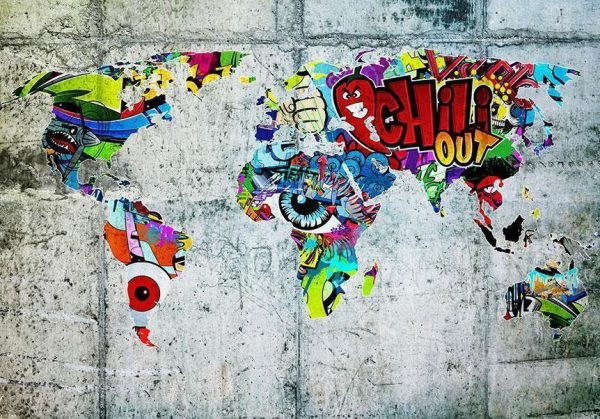 Wall Mural - Map - Graffiti