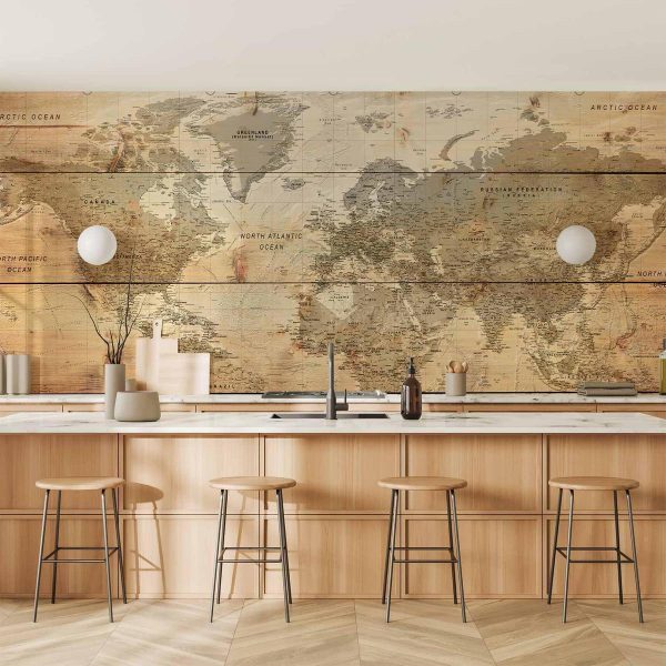 Wall Mural - Map on Boards