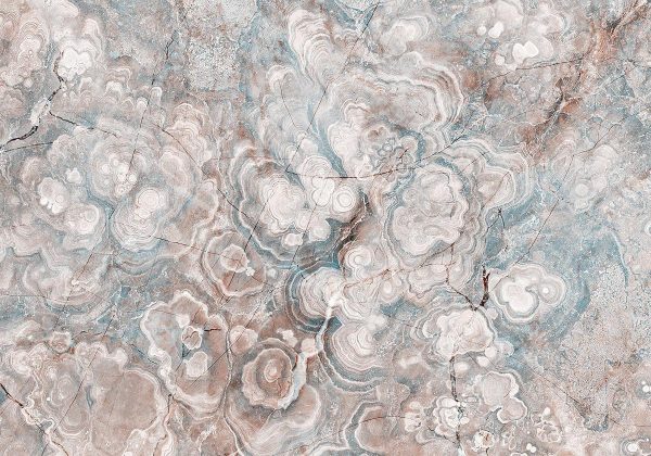Wall Mural - Marble Flowers - Natural Stone Structures in Pastel Colours