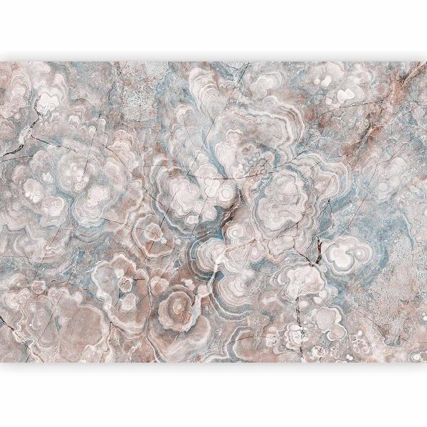 Wall Mural - Marble Flowers - Natural Stone Structures in Pastel Colours