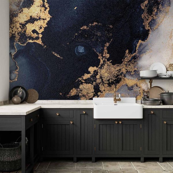 Wall Mural - Marble and Garnet - Abstract Textured Pattern Inspired by a Starry Sky