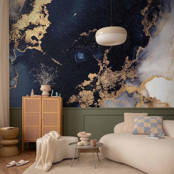 Wall Mural - Marble and Garnet - Abstract Textured Pattern Inspired by a Starry Sky