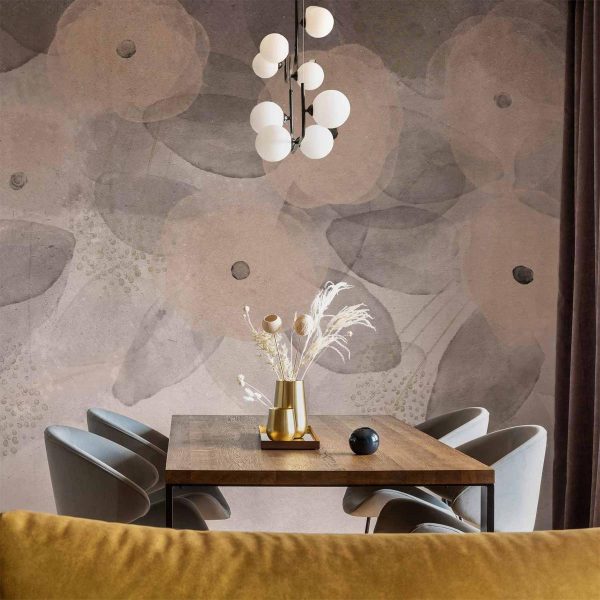 Wall Mural - Minimalist meadow - patterns on a delicate beige textured background