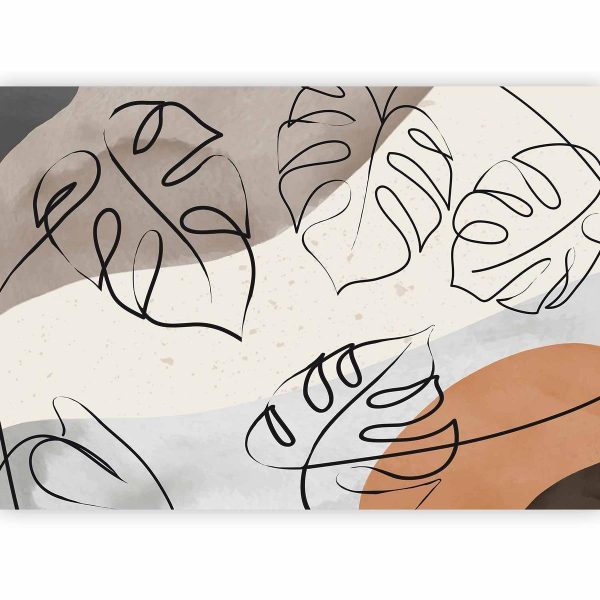 Wall Mural - Minimalistic Monstera Leaves