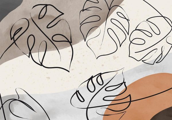 Wall Mural - Minimalistic Monstera Leaves