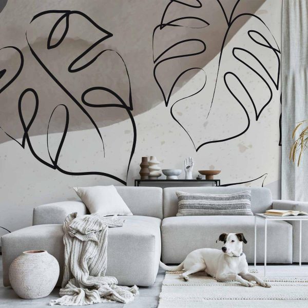 Wall Mural - Minimalistic Monstera Leaves
