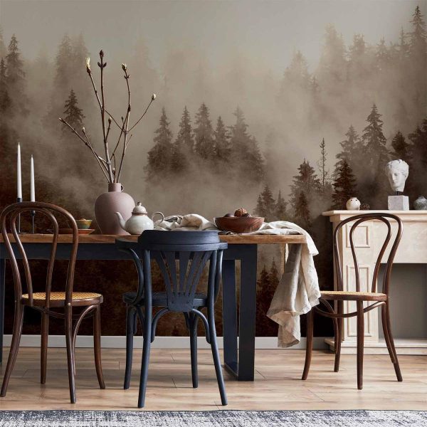 Wall Mural - Mountain Forest (Sepia)