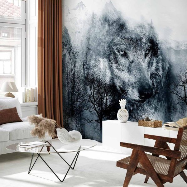 Wall Mural - Mountain Predator (Black and White)