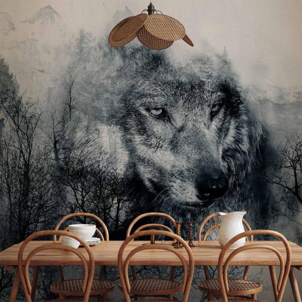 Wall Mural - Mountain Predator (Black and White)