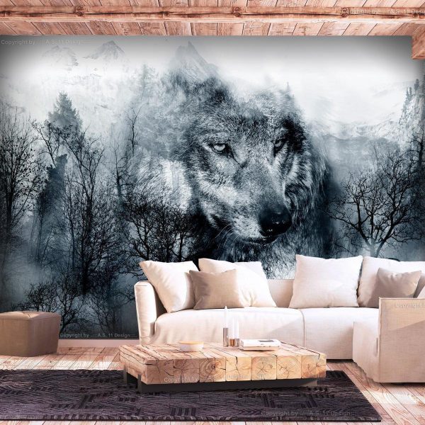 Wall Mural - Mountain Predator (Black and White)