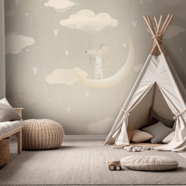 Wall Mural Wallpaper - Mouse on the Moon - Image 3