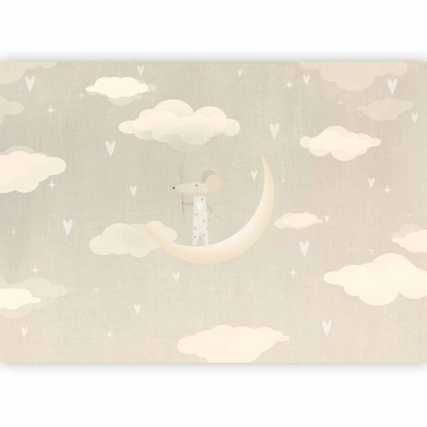 Wall Mural Wallpaper - Mouse on the Moon