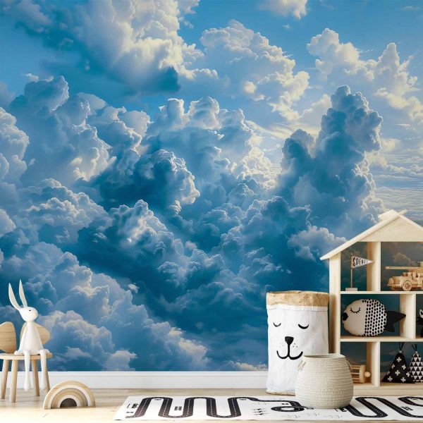 Wall Mural - Ocean in the Air: Waving Clouds Reflecting Morning Light - Image 2