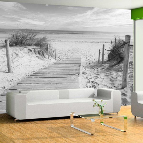 Wall Mural Wallpaper - On the beach - black and white - Image 3