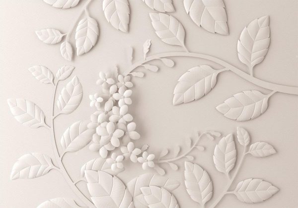 Wall Mural - Paper Flowers (Cream)