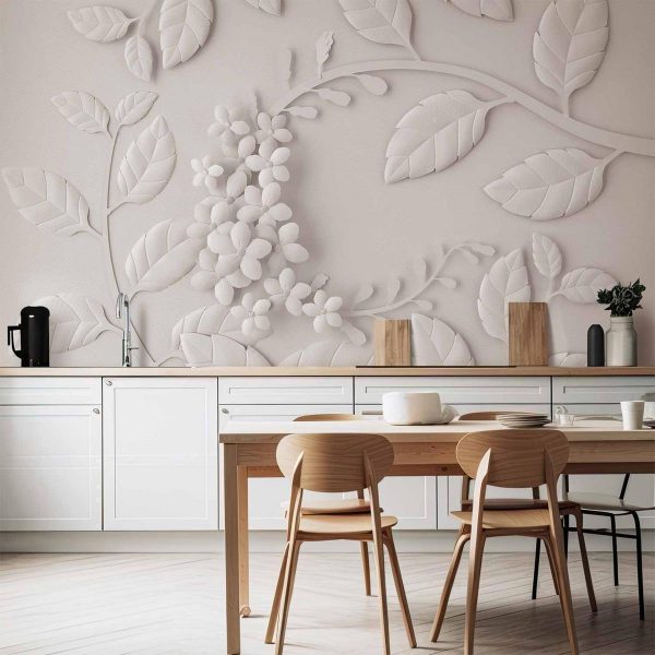 Wall Mural - Paper Flowers (Cream)