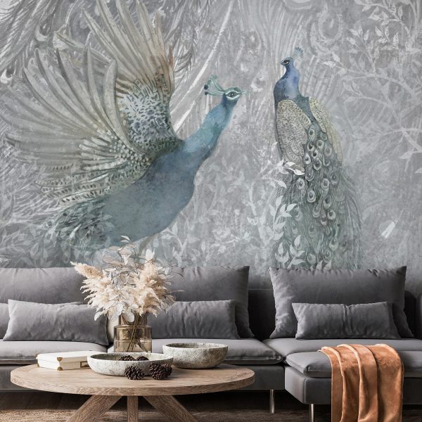 Wall Mural Wallpaper - Peacocks Dancing - Second Variant - Image 3