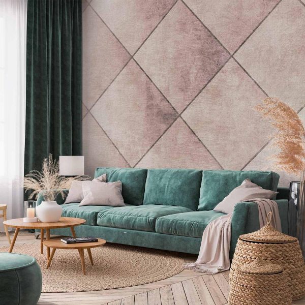 Wall Mural - Perfect cuts - geometric symmetrical tiled pattern with pattern