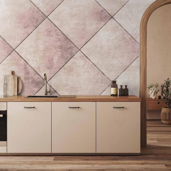 Wall Mural - Perfect cuts - geometric symmetrical tiled pattern with pattern