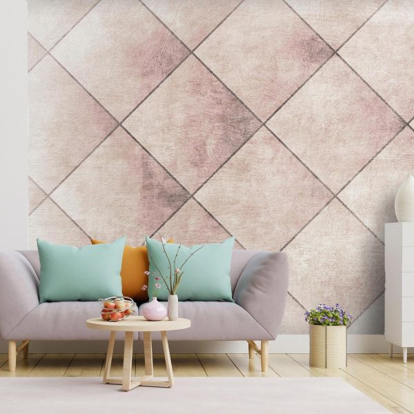 Wall Mural - Perfect cuts - geometric symmetrical tiled pattern with pattern