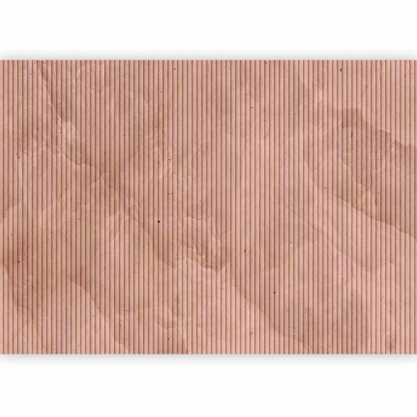 Wall Mural Wallpaper - Pink reed - solid background with textured vertical stripes with pattern - Image 4