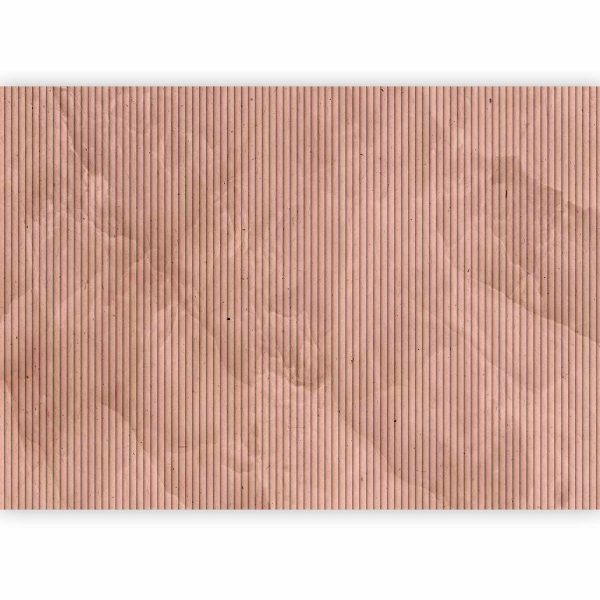 Wall Mural - Pink reed - solid background with textured vertical stripes with pattern