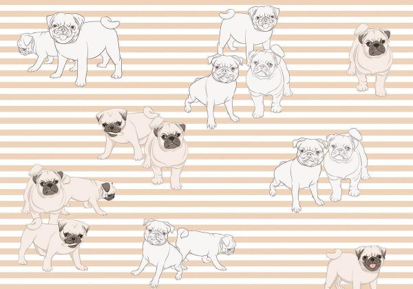 Wall Mural - Playful Dogs