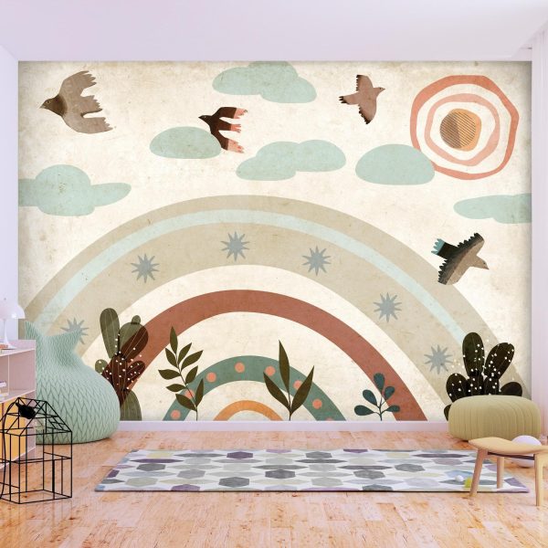 Wall Mural Wallpaper - Rainbow and Birds - Image 3