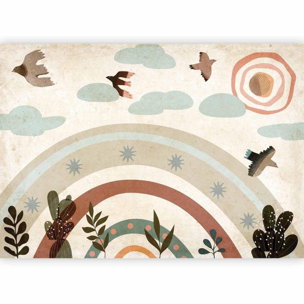 Wall Mural Wallpaper - Rainbow and Birds - Image 4