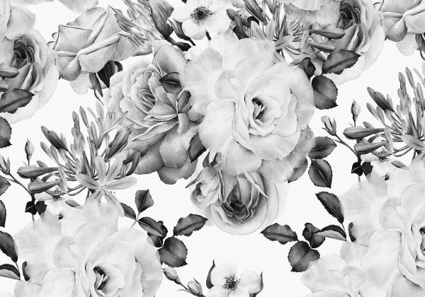 Wall Mural - Sentimental Garden (Black and White)