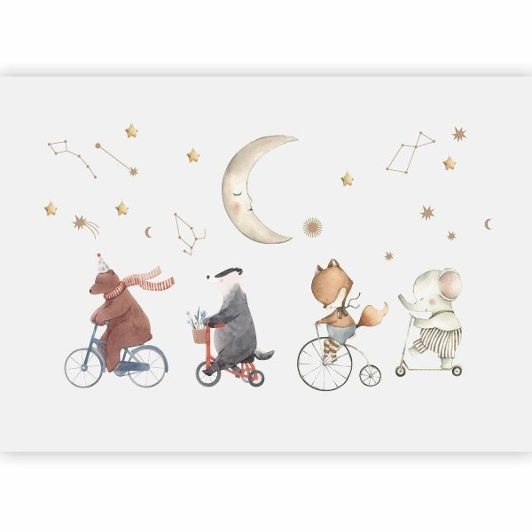 Wall Mural Wallpaper - Subtle Animals Among the Stars (Watercolour) - Image 5