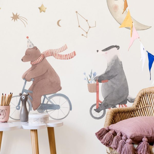 Wall Mural Wallpaper - Subtle Animals Among the Stars (Watercolour) - Image 3