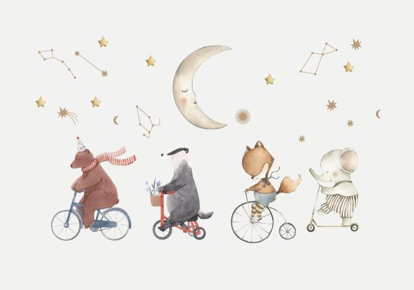 Wall Mural Wallpaper - Subtle Animals Among the Stars (Watercolour) - Image 6