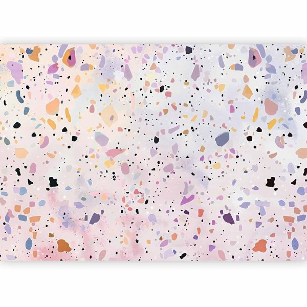 Wall Mural - Terrazzo in Confetti Style Violet-Pink Colorful Pattern
