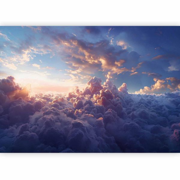 Wall Mural - The Sun in Hiding: The Golden Face of the Sky Over a Cloudy Sea - Image 4