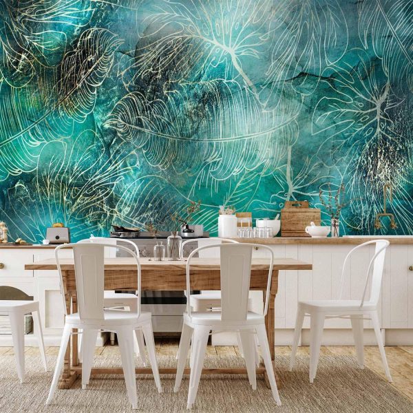 Wall Mural Wallpaper - Turquoise Vegetation - Image 2