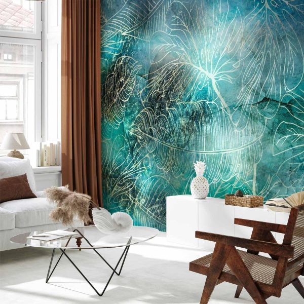 Wall Mural Wallpaper - Turquoise Vegetation