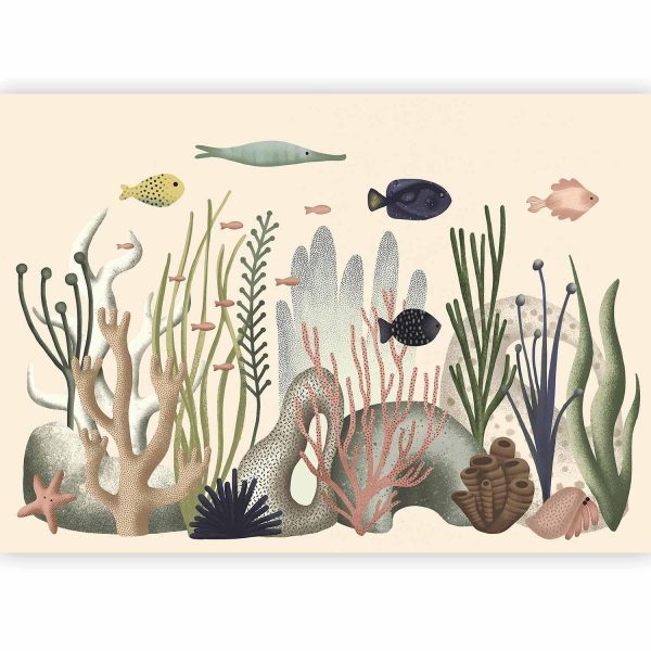 Wall Mural Wallpaper - Underwater World - Fish and Corals in Pastel Colours - Image 5