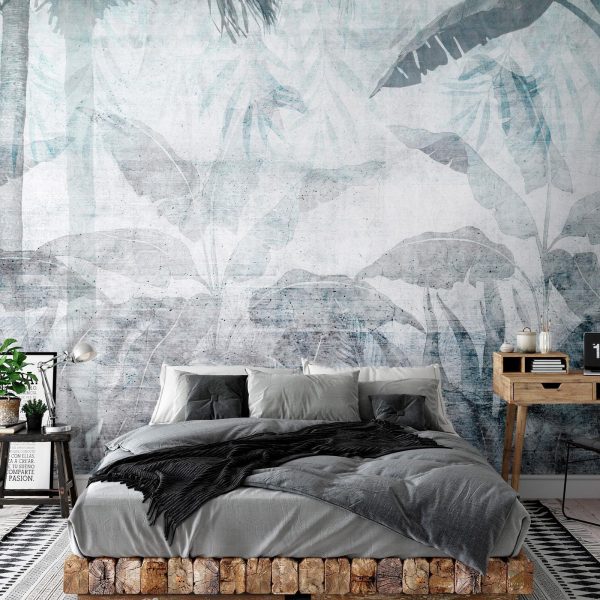Wall Mural Wallpaper - Vanishing jungle - landscape of exotic nature in blue tones - Image 3