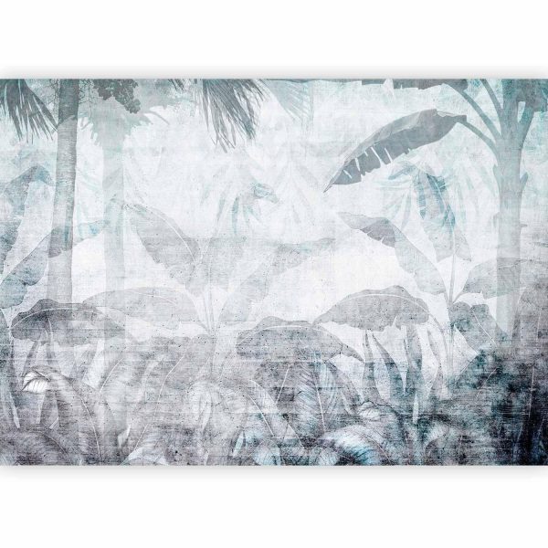 Wall Mural Wallpaper - Vanishing jungle - landscape of exotic nature in blue tones - Image 4